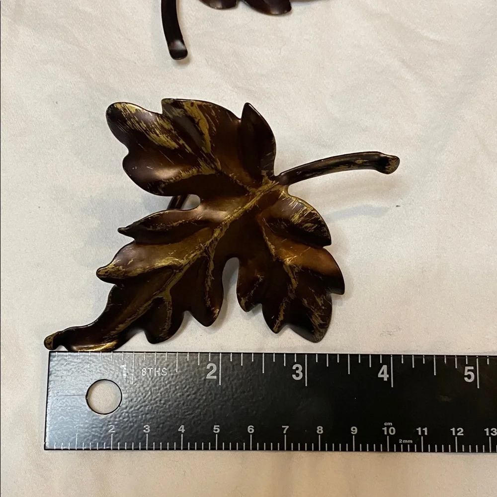 Bronze Leaf Napkin Holders Set. 8 Total.